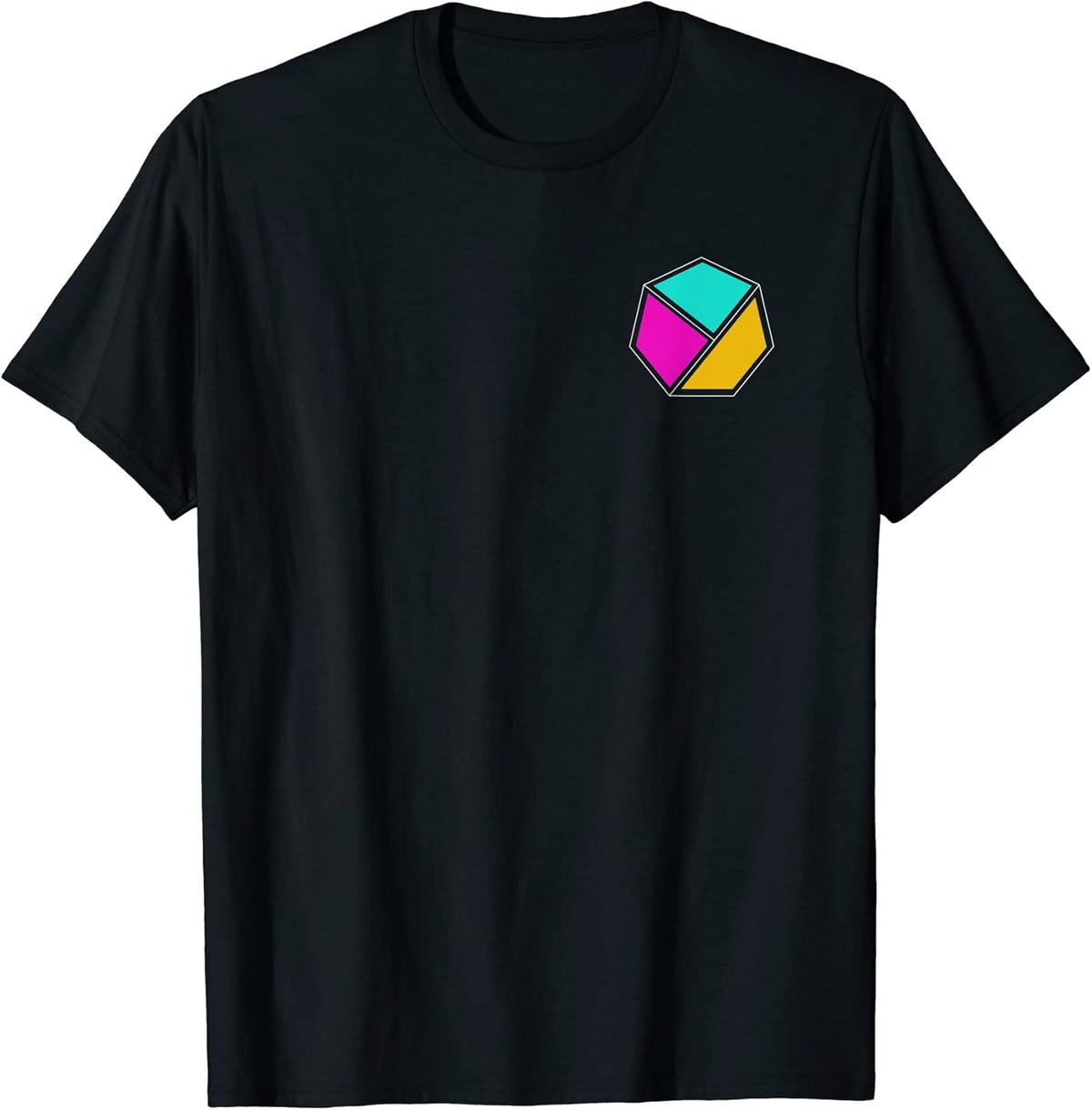 Geometric Pocket T-Shirt - Minimalist Left Side Graphic T-Shirt