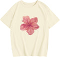 Girls Hibiscus Flower Graphic Tees Floral Hawaiian Beach Preppy Shirts for Kids Cute Aesthetic T Shirt Summer Tops