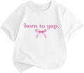 Cute Bow Shirts for Girls Funny Tshirts Kids Graphic Tees Preppy Coquette Aesthetic Shirt Summer Crewneck Cotton Top