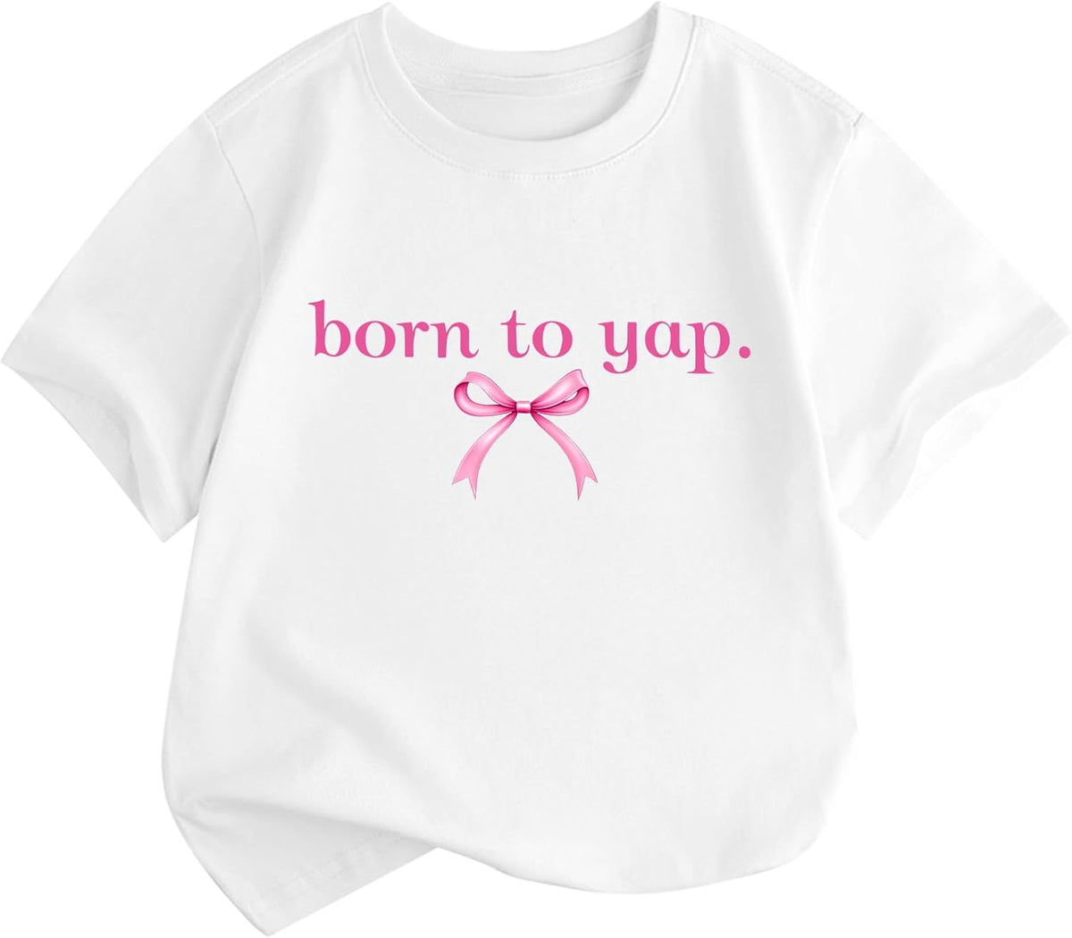 Cute Bow Shirts for Girls Funny Tshirts Kids Graphic Tees Preppy Coquette Aesthetic Shirt Summer Crewneck Cotton Top