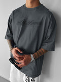 Men's Short Sleeve T-Shirt, 3D Embossed Design, Minimalist Style, Versatile Casual Top M0028