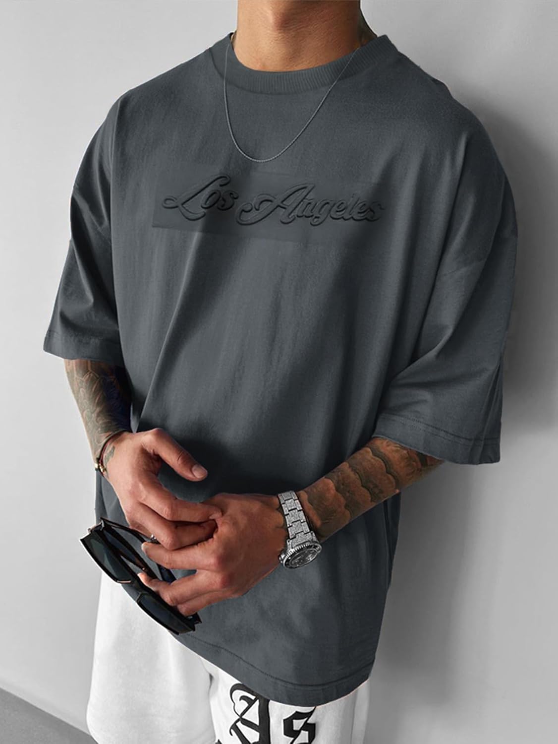 Men's Short Sleeve T-Shirt, 3D Embossed Design, Minimalist Style, Versatile Casual Top M0028