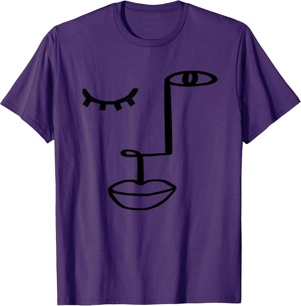 Aesthetic One Line Abstract Fashion Face Minimalist Artsy T-Shirt