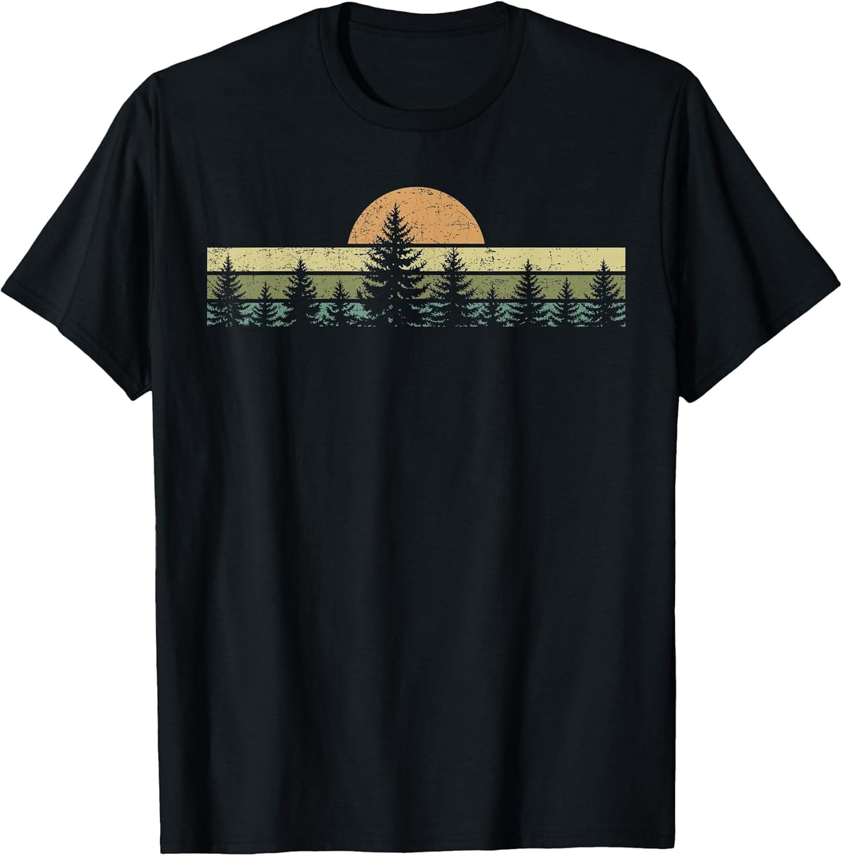 Outdoors Forest Trees Nature Women Men Retro Vintage Graphic T-Shirt