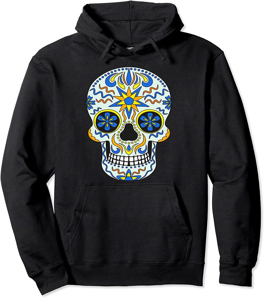 2Dia De Los Muertos Sugar Skull Spanish Day of Dead Pullover