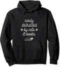 Easily distracted by cats and books Pullover