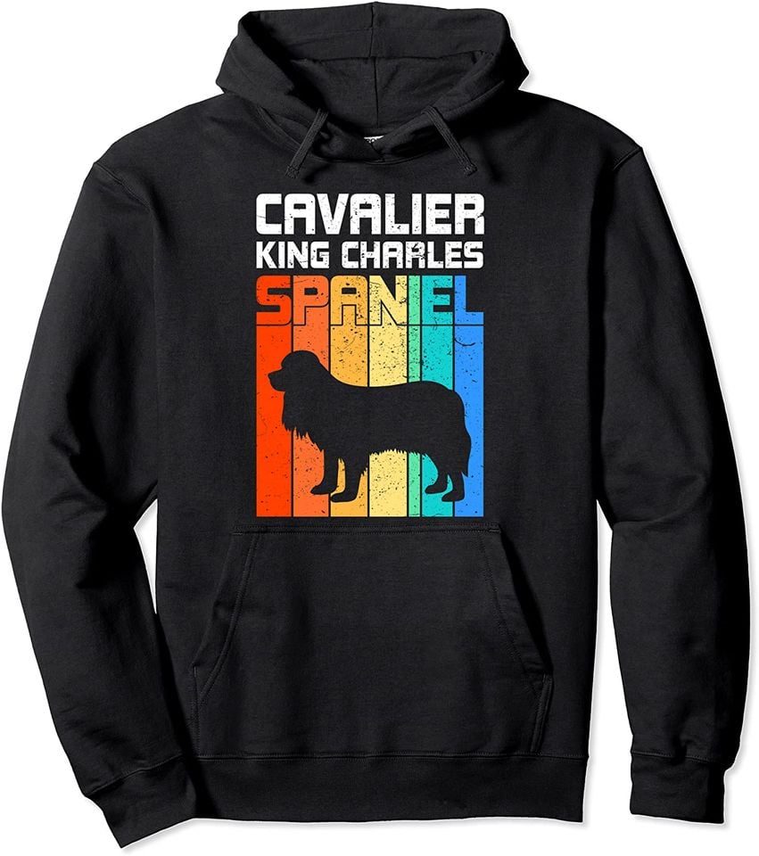 Cavalier King Charles Spaniel Vintage Style Stripes Pullover
