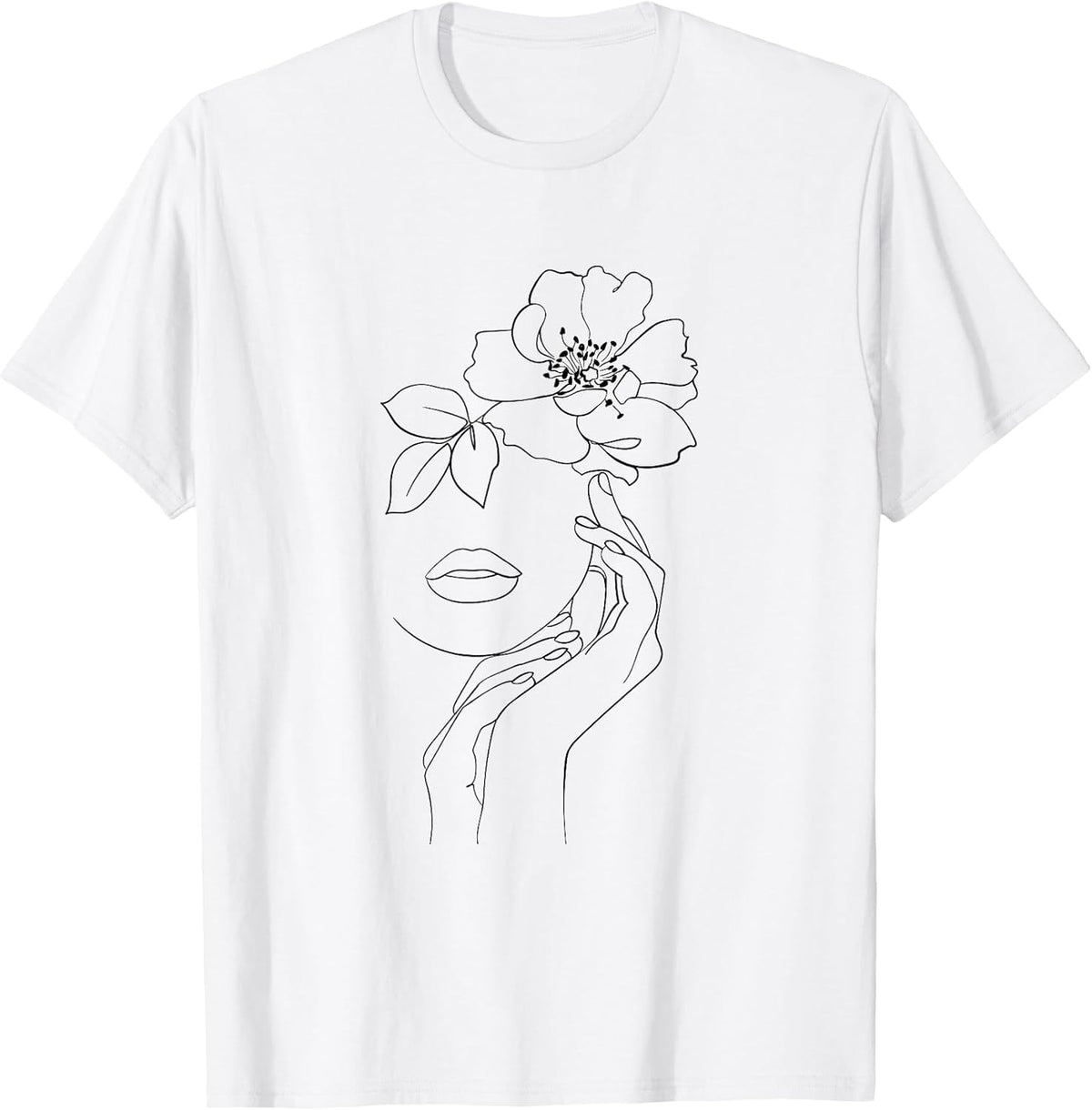 Line Art Aesthetic Face Minimalist Abstract Novelty T-Shirt