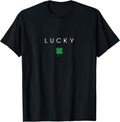 Minimalist St Patricks Day Lucky Shamrock Minimal St Paddys T-Shirt