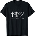 Collection Faith Hope Love Minimalist Design Anchor Heart T-Shirt
