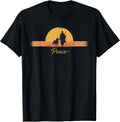 Peace Minimalist Zen Art Walk for Peace Monks with Aloka Dog T-Shirt