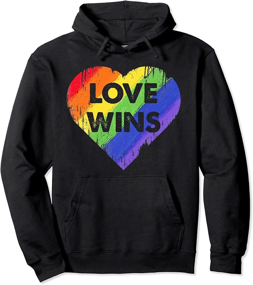 LGBT Love Wins Shirt Heart Gay Lesbian Rainbow Pride Month Pullover