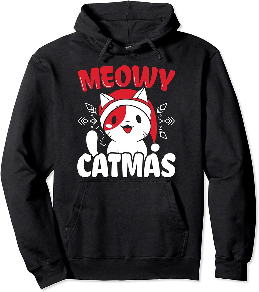 Meowy Catmas Cat Elf Santa December Christmas Pullover
