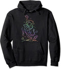 Trippy Color Cat Trippy Colorful Line Art Space Astronaut Pullover