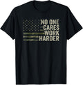 No One Cares Work Harder - Motivational Workout Gym Camo T-Shirt