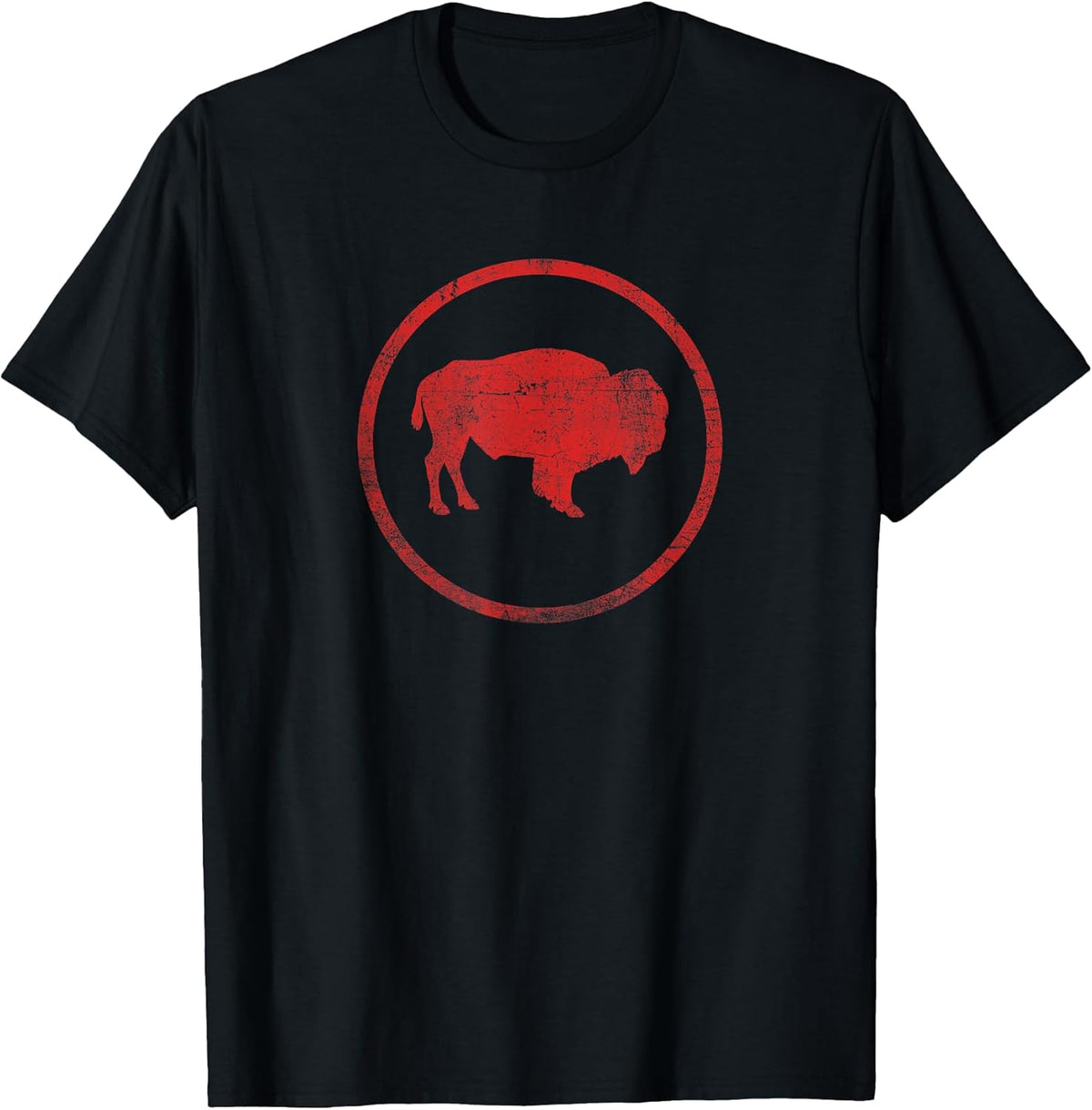 Vintage Retro Bison American Buffalo Simple Minimalist T-Shirt