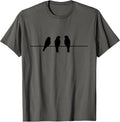 Three Birds on a Wire Minimalist Silhouette Gift Idea T-Shirt