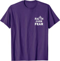 Christian Religious Cross Faith Over Fear Minimalist T-Shirt