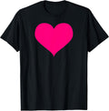 Pink Heart Simple Shaped Cute Minimalist Symbol Design T-Shirt