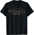 Monaco Monte Carlo Minimalist Modern Unisex-Adults Black Short Sleeve Crew Neck T-Shirt