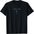 Saved by Grace Cross - Minimalist Christian Religious Jesus T-Shirt