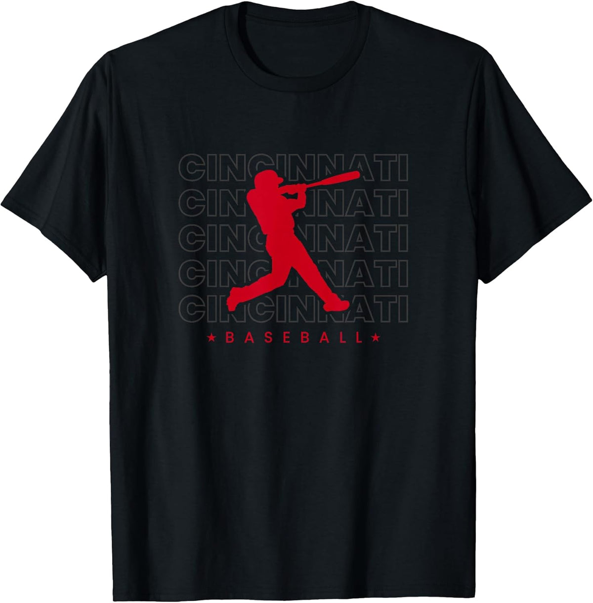 Cincinnati Baseball Minimalist Retro Player Baseball Lover T-Shirt