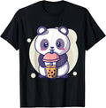 Cute Kawaii Panda Drinks Boba Bubble Tea Kawaii Aesthetic T-Shirt