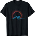 Boho Minimalist Sun Ocean Wave Art Summer Theme T-Shirt