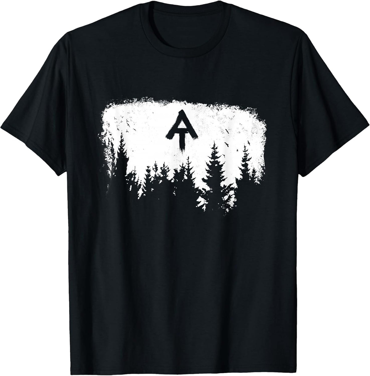 White Blaze Appalachian at Trail Minimalist Pine Tree Hike T-Shirt