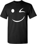 Happy Wink Smile Face Graphic Novelty Funny Winking T Shirt