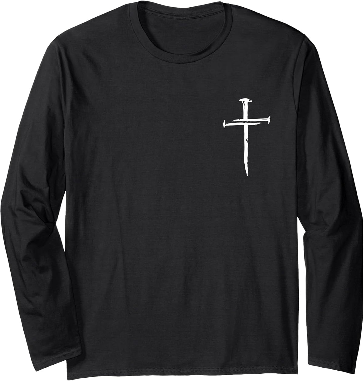 Christian Minimalist Three Nails Cross Religious Jesus Crist Long Sleeve T-Shirt