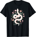 Aesthetic Graphic Tees Mystical Snake Flower Pastel Goth T-Shirt