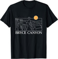 Bryce Canyon National Park Utah Minimalist Line Art Retro T-Shirt