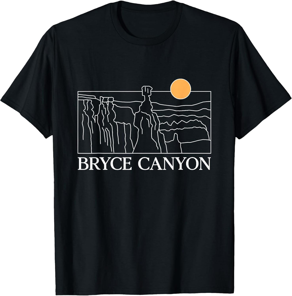 Bryce Canyon National Park Utah Minimalist Line Art Retro T-Shirt