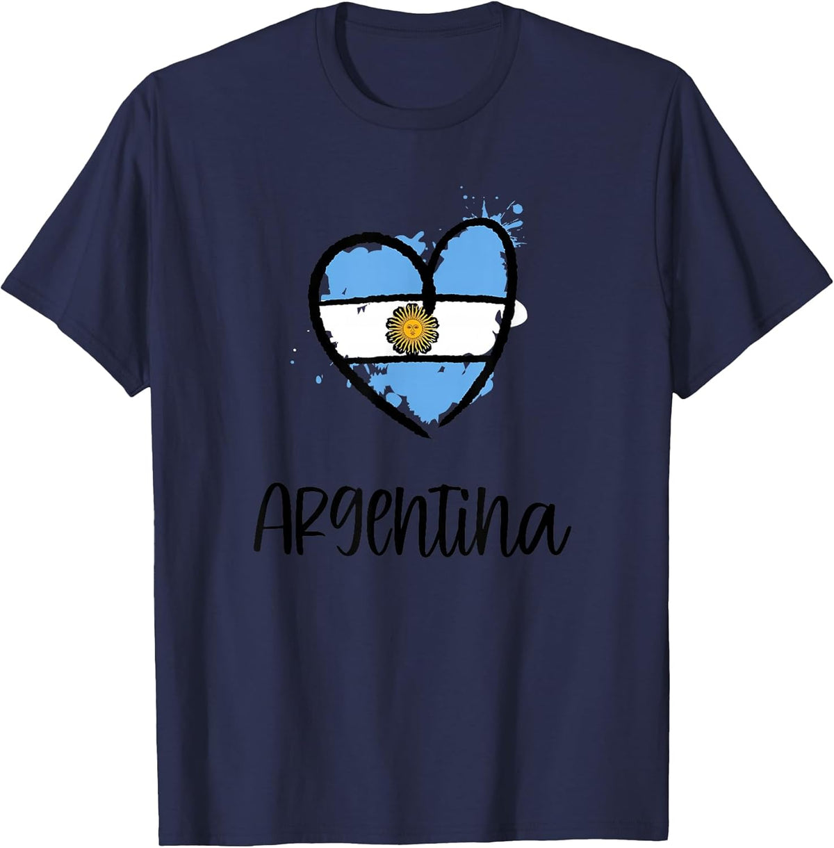 Argentina Heart Flag Cool America Spanish Argentinian Gift T-Shirt