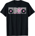 Retro Pink and Gray Boombox Logo Graphic T-Shirt T-Shirt