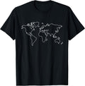 Minimalist Globe World Map T-Shirt Travel Traveler Graphic T-Shirt