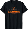 Baltimore Baseball Minimalist City Skyline Baseball Lover T-Shirt