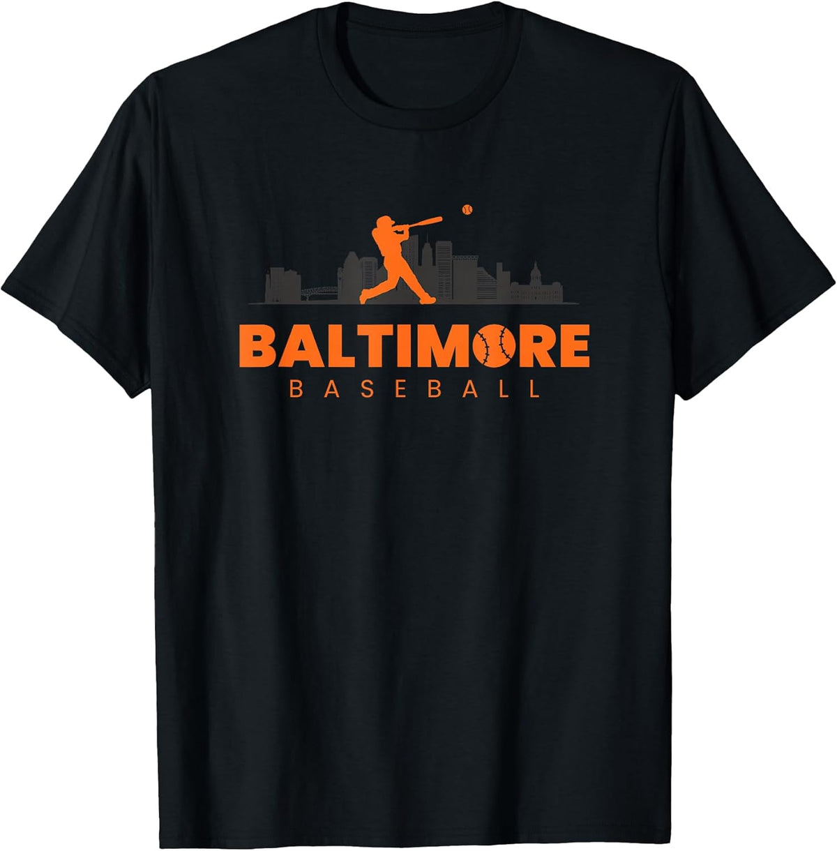 Baltimore Baseball Minimalist City Skyline Baseball Lover T-Shirt