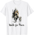 Minimalist Zen Art Walk for Peace Monks with Aloka Dog T-Shirt