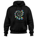 Trippy Color Hippie Mushroom Peace Sign Flower Spiral Pullover