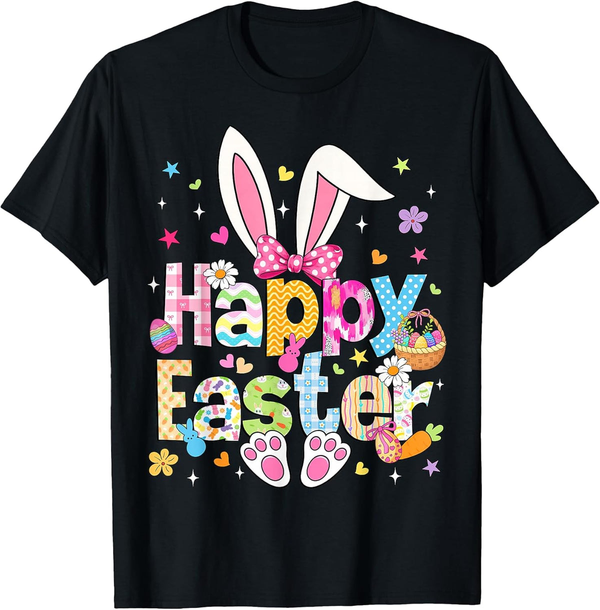 Happy Easter 2026 Cute Bunny Rabbit Easter Day Women Girls T-Shirt
