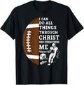 Motivational Bible Verse Christian Gifts Football T-Shirt