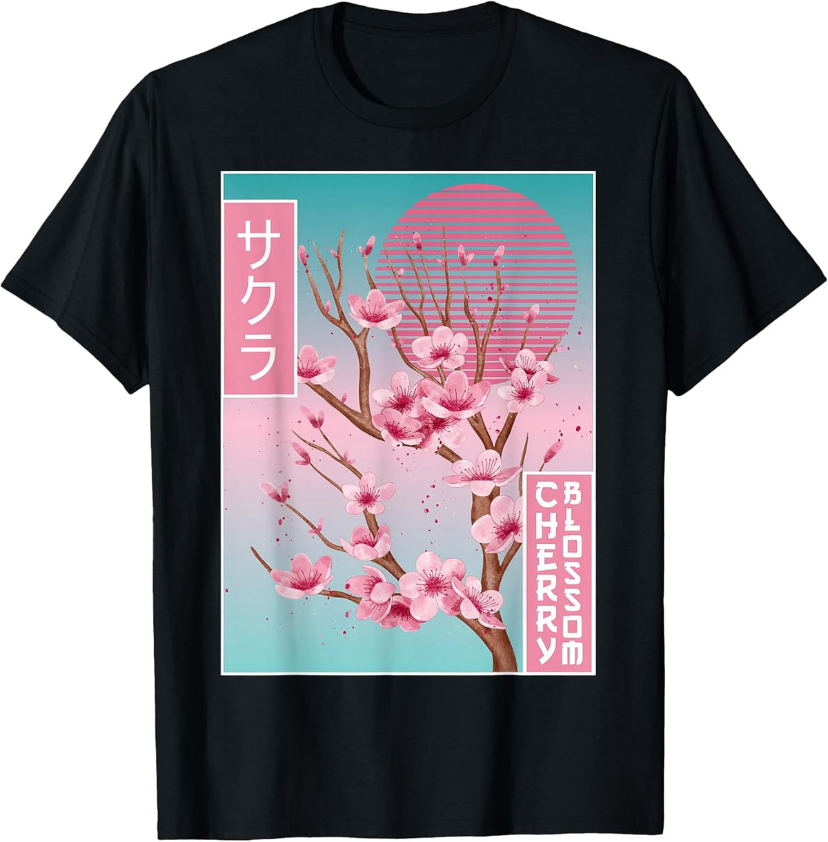 Cherry Blossom Japanese Sakura Vaporwave Aesthetic T-Shirt