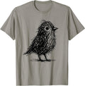 Minimal Line Art Minimalist Abstract Sketch Scribble Bird T-Shirt