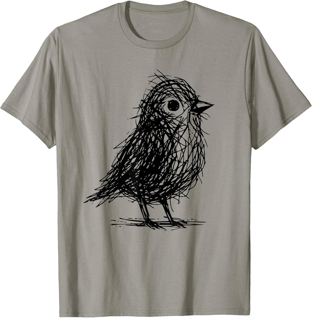 Minimal Line Art Minimalist Abstract Sketch Scribble Bird T-Shirt