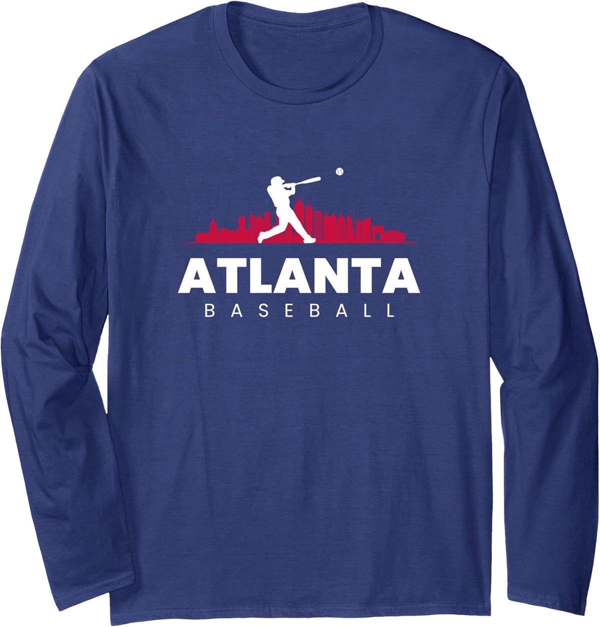 Atlanta Baseball Vintage Minimalist Retro Baseball Lover Long Sleeve T-Shirt