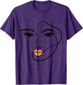 Line Art Girl Face Abstract Art Minimalist One Line Minimal T-Shirt