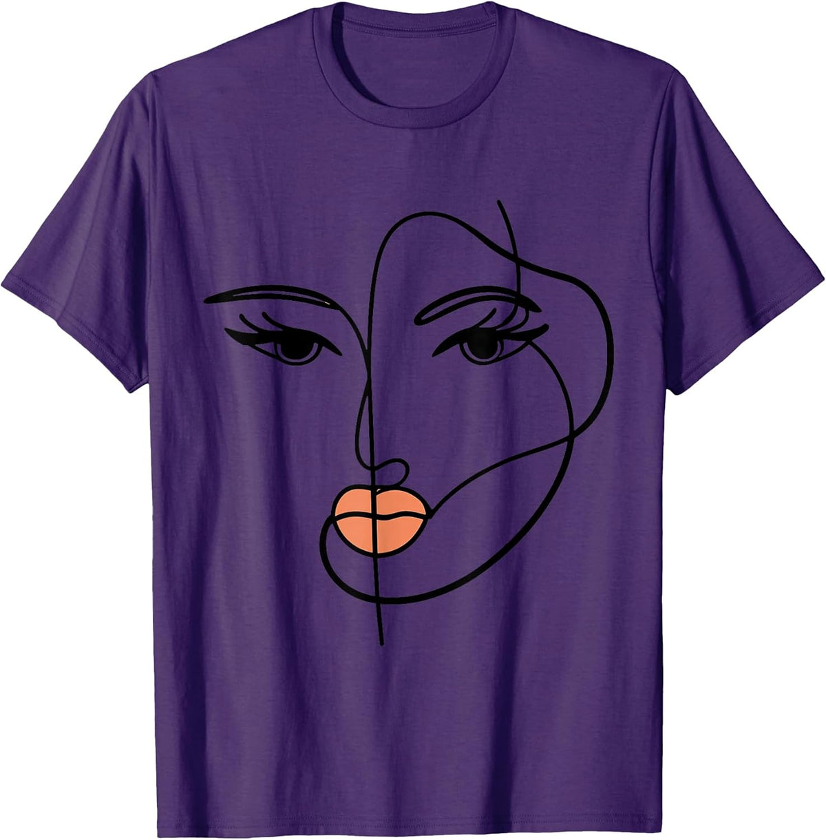 Line Art Girl Face Abstract Art Minimalist One Line Minimal T-Shirt