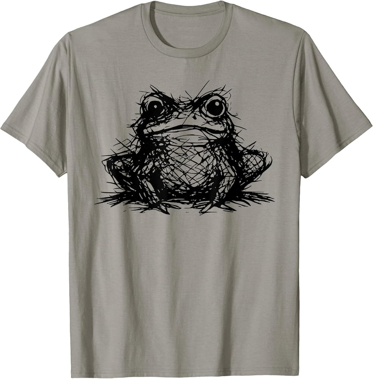 Minimal Line Art Minimalist Abstract Sketch Scribble Frog T-Shirt